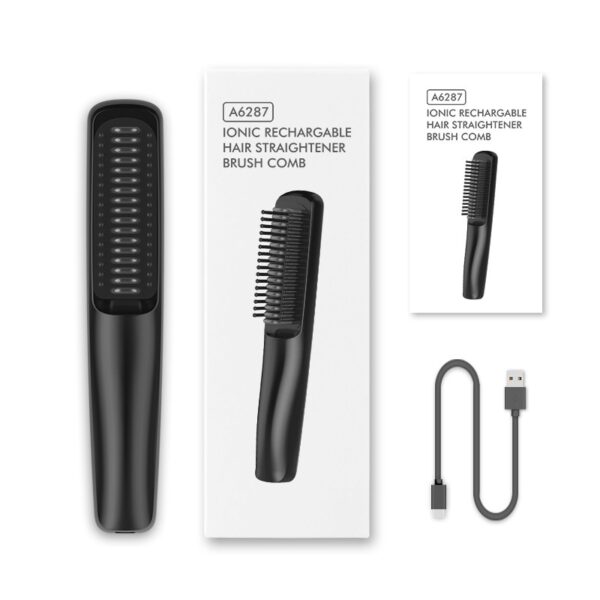 Cepillo alisador inalámbrico con carga USB y tecnología iónica – ideal para alisar o rizar el cabello - Imagen 5
