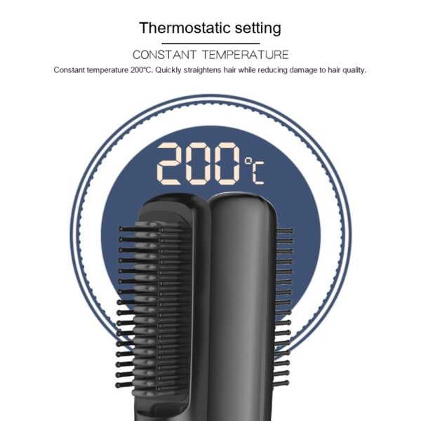 Cepillo alisador inalámbrico con carga USB y tecnología iónica – ideal para alisar o rizar el cabello - Imagen 3
